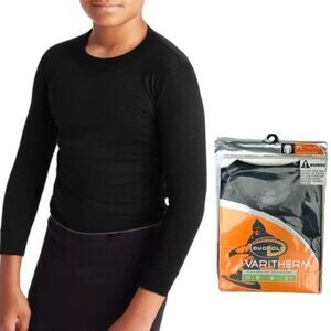 Duofold Varitherm Thermal Top Long Sleeve Crew Moisture Wicking Black Youth XS